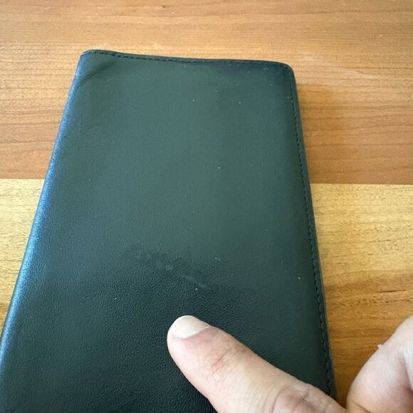 Salvatore Ferragamo Long Wallet Black Leather Vintage Made in Italy Used - Picture 3 of 8